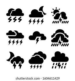 thunderstorm icon isolated sign symbol vector illustration - Collection of high quality black style vector icons
