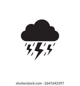 Ícone isolado do Thunderstorm. ícone de vetor simples no plano de fundo branco