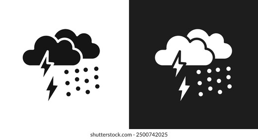 Thunderstorm icon line art vector