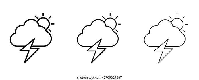 Thunderstorm ícone sinal de estilo linear para conceito móvel e web design.