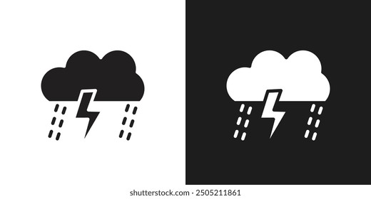 Thunderstorm icon logo set vector