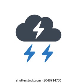 Icono de tormenta de lluvia sobre fondo blanco