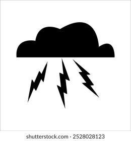 Thunderstorm Ícone Conjunto de ilustrações de raios, para tempo e fenômeno natural