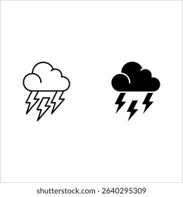 Thunderstorm icon set. for mobile concept color editable