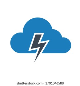 Thunderstorm icon, Thunderstorm sign vector graphic.