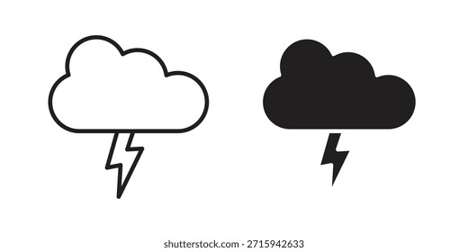 Ícone do Thunderstorm em formato simples de vetor moderno. Pacote de ícones EPS