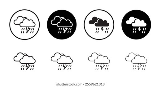 Thunderstorm icon Thin line flat illustration