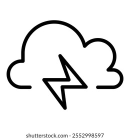 Ícone do Thunderstorm em design gráfico de ilustração de vetor de estilo de linha fina