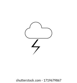 Thunderstorm icon. Thin linear thunderstorm outline icon isolated on white background from weather collection. Line vector sign, symbol for web and mobile