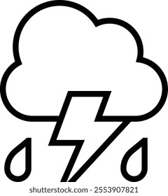 thunderstorm icon. Thin linear style design isolated on white background