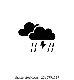 Thunderstorm icon Vector flat thin line illustration