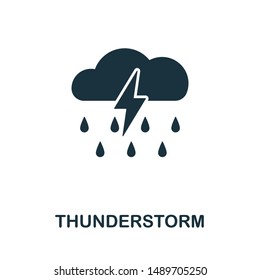 Thunderstorm icon vector illustration. Creative sign from thunderstorm icons collection. Filled flat Thunderstorm icon for computer and mobile. Symbol, logo vector graphics.