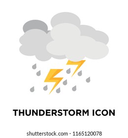 Thunderstorm icon vector isolated on white background, Thunderstorm transparent sign , weather symbols