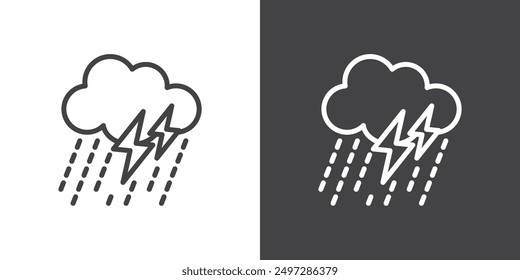 Thunderstorm icon vector logo set collection for web app ui