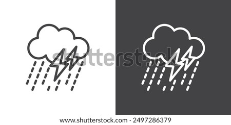 Thunderstorm icon vector logo set collection for web app ui