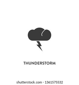 thunderstorm icon vector. thunderstorm sign on white background. thunderstorm icon for web and app