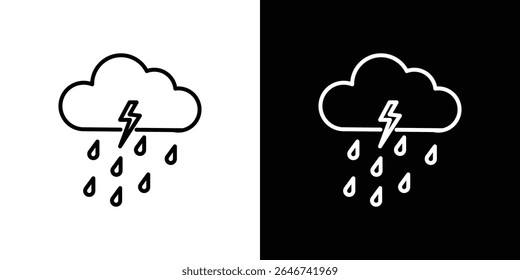 Thunderstorm icon vector simple element illustration editable