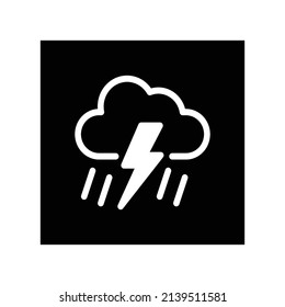 Icono de tormenta eléctrica, Ilustración vectorial del icono del tiempo.