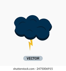 Thunderstorm icon. Weather icon Vector on  White Background