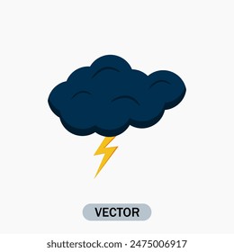 Thunderstorm icon. Weather icon Vector on  White Background