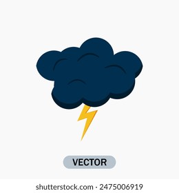 Thunderstorm icon. Weather icon Vector on  White Background