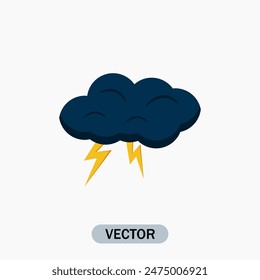 Thunderstorm icon. Weather icon Vector on  White Background