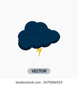 Thunderstorm icon. Weather icon Vector on  White Background