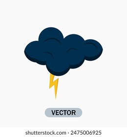 Thunderstorm icon. Weather icon Vector on  White Background