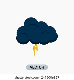 Thunderstorm icon. Weather icon Vector on  White Background