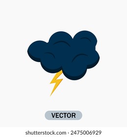 Thunderstorm icon. Weather icon Vector on  White Background