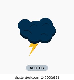 Thunderstorm icon. Weather icon Vector on  White Background