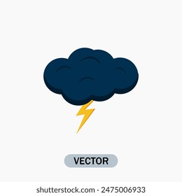 Thunderstorm icon. Weather icon Vector on  White Background