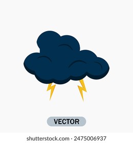 Thunderstorm icon. Weather icon Vector on  White Background