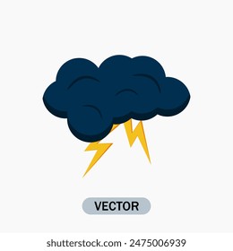 Thunderstorm icon. Weather icon Vector on  White Background