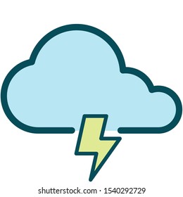 Thunderstorm icon for your business, web, software, or app. Filled outline icon style.
