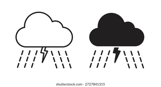 Ícones da tempestade. Coleção de vetores de ícones de tópicos. ilustrações simples