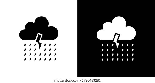 Conjunto de iconos de tormenta. iconos vectoriales diseñados en estilo lleno