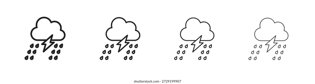 Thunderstorm icons Vector Logo Template Illustration Designs. Vector EPS 10.