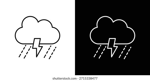 Modelo de vetor de ícones do Thunderstorm, EPS 10 para design