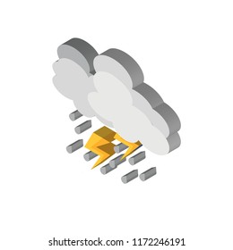 Thunderstorm isometric left top view 3D icon
