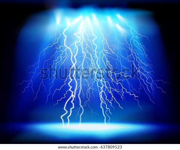 Thunderstorm Light Show Vector Illustration: เวกเตอร์สต็อก (ปลอดค่า ...
