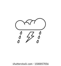 Thunderstorm lightning bolt icon. Element of natural disaster icon