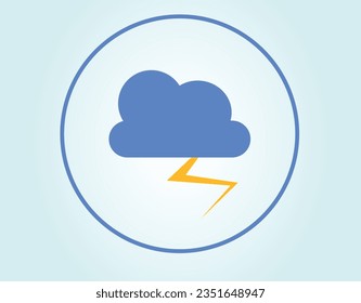 icono de la tormenta eléctrica de rayos en la nube