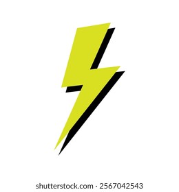 Thunderstorm lightning icon. Colored silhouette. Front side view. Vector simple flat graphic illustration. Isolated object on white background. Isolate.