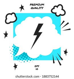 Thunderstorm lightning icon, elements for your design