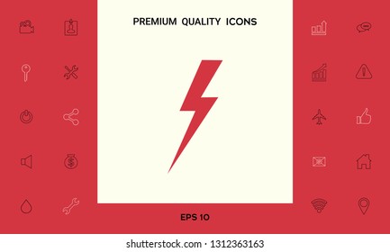 Thunderstorm lightning icon. Graphic elements for your design
