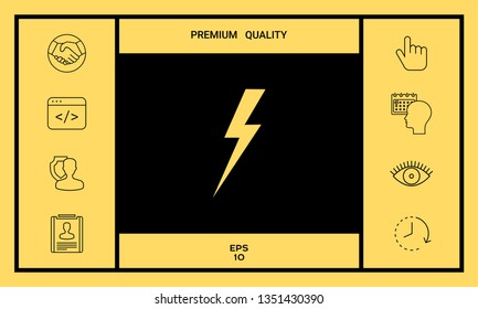 Thunderstorm lightning icon. Graphic elements for your design