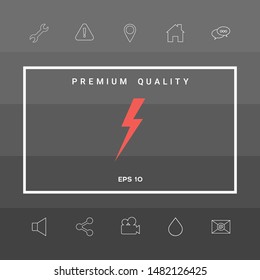 Thunderstorm lightning icon. Graphic elements for your design