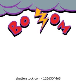 thunderstorm lightning strike. Comic cartoon pop art retro vector illustration drawing