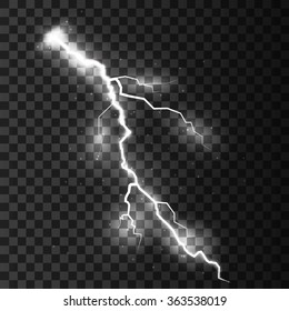  Thunder-storm and lightnings. Magic and bright lighting effects. Vector Illustration